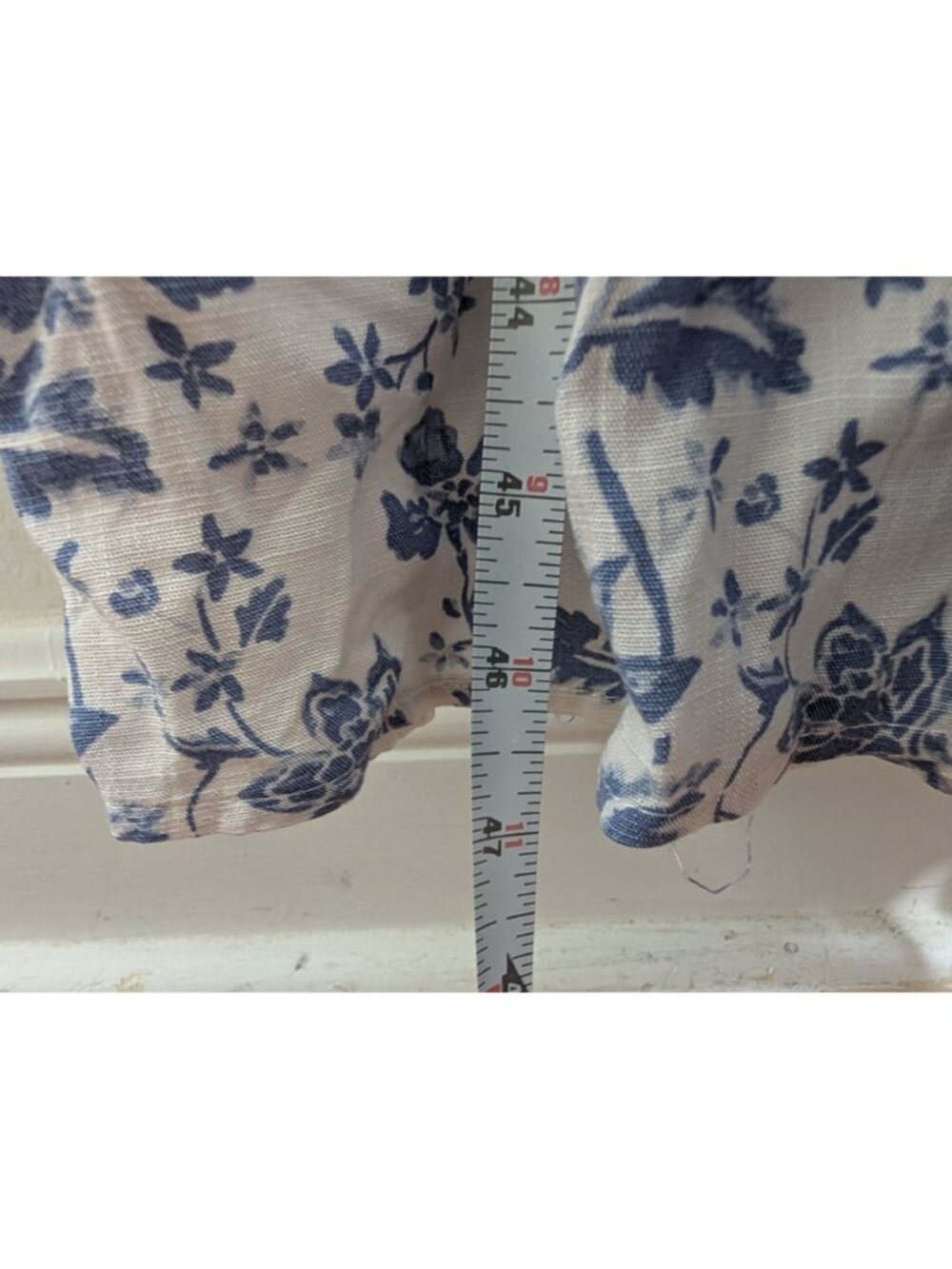 Becool Blue & White Floral Maxi Dress Smocked Back Lined Size Medium Coastal Cot - Picture 8 of 14